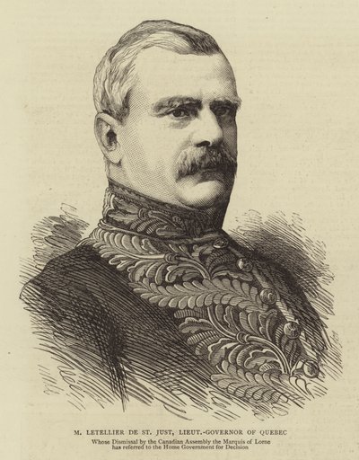 M Letellier de St Just, Quebec Valisi (gravür) by English School