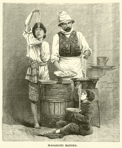 Makarna yemek (gravür) by English School