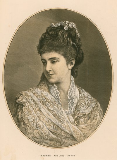 Madam Adelina Patti, opera sanatçısı by English School