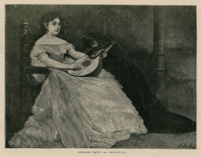 Madame Adelina Patti, opera sanatçısı, Desdemona olarak by English School