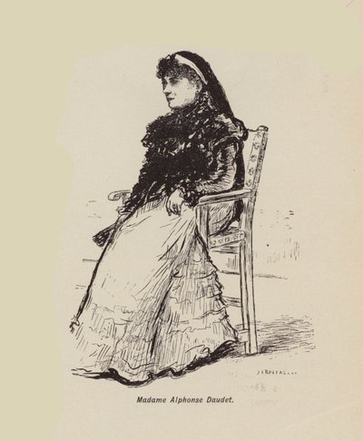 Madam Alphonse Daudet (taş baskı) by English School