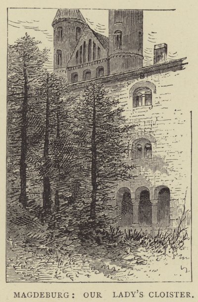 Magdeburg, Meryem Ana Manastırı (gravür) by English School