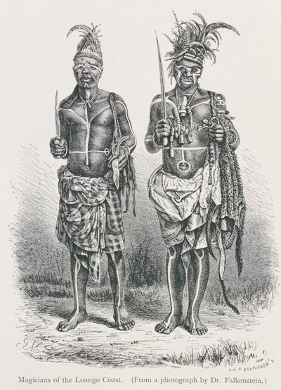 Magicians of the Loango Coast, engraved from a photograph by Dr. Falkenstein, from 