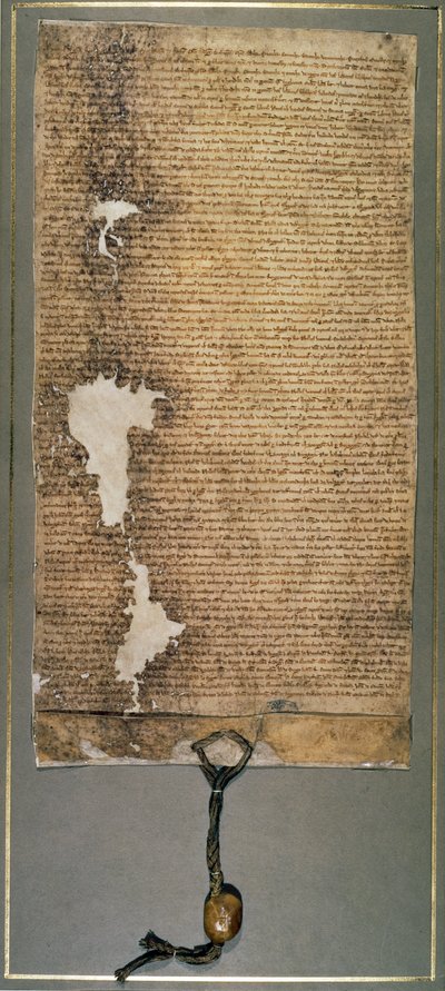 Magna Carta, the final version issued in 1225 by Henry III  by English School