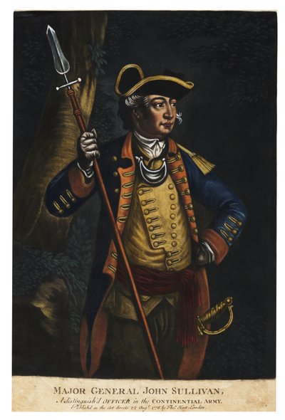 Tümgeneral John Sullivan, 1776 (el boyaması mezzotint) by English School