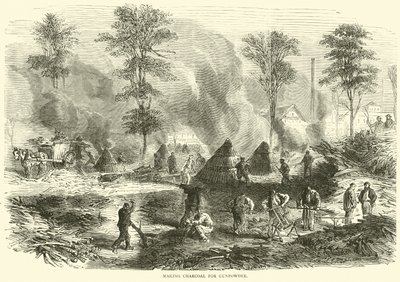 Barut için kömür yapımı, Ekim 1870 by English School