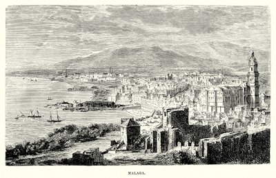Malaga (gravür) by English School