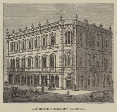 Manchester Muhafazakar Kulüp Binası (gravür) by English School