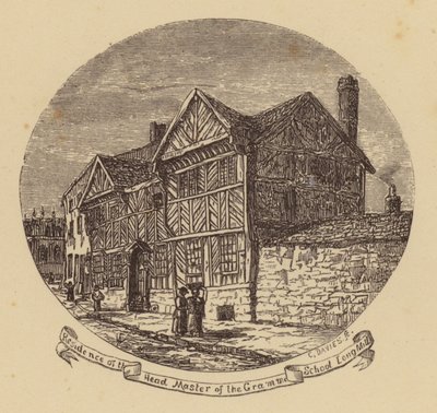 Manchester: Uzun Değirmen, Gramer Okulu Baş Ustasının İkametgahı (gravür) by English School