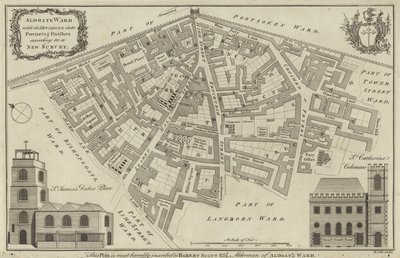 Aldgate Ward, Londra Haritası by English School
