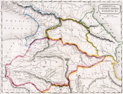 Ermenistan, Kolhis, İberya ve Arnavutluk Haritası, 