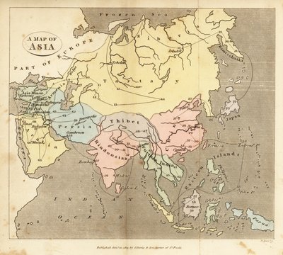Asya Haritası, 19. yüzyılın başlarında by English School