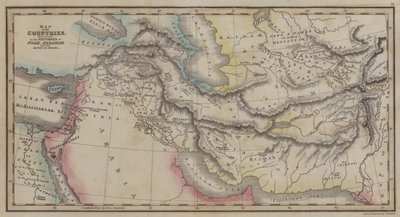 Nuh, İbrahim ve İsrail Krallarının Tarihlerinde bahsedilen Ülkeler Haritası (renkli gravür) by English School