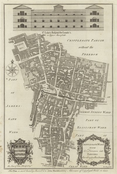 Cripplegate Ward, Londra Haritası by English School
