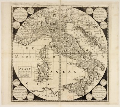 İtalya Haritası, c.1730 (gravür) by English School