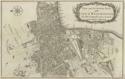 Westminster Şehri ve Lancaster Dükalığı, Londra Haritası by English School