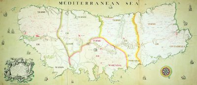 Minorka Adası Haritası, c.1740 by English School