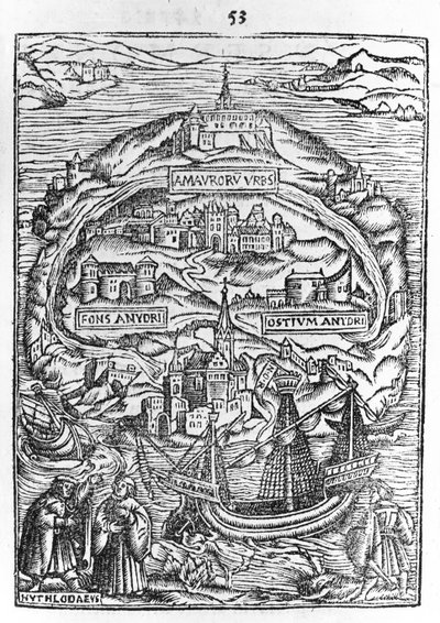Ütopya Adası Haritası, Kitap ön sayfası, 1563 by English School
