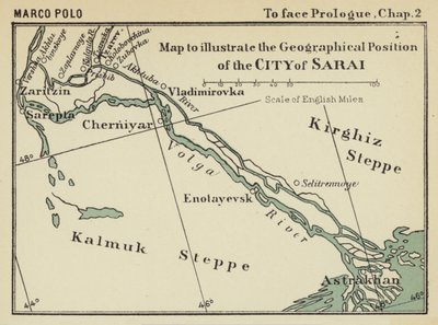 Sarai Şehrinin Coğrafi Konumunu Gösteren Harita (taş baskı) by English School