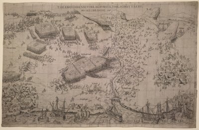 Maps.C.C.5.a.409 Pinkie Savaşı, c.1547-48 (gravür) by English School