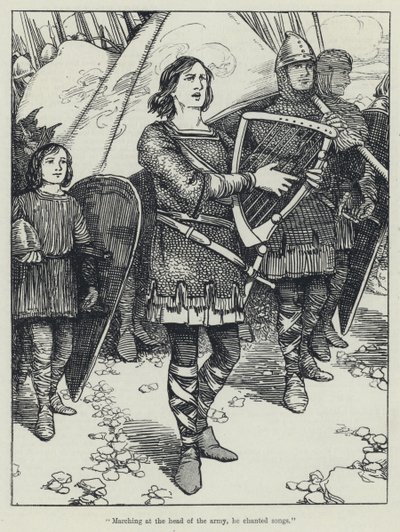 "Ordunun başında yürüyen şarkılar söyledi" by English School