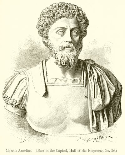 Marcus Aurelius. (Başkentteki Büst, İmparatorlar Salonu, No. 38) by English School