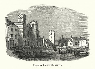 Pazar Yeri, Morpeth (gravür) by English School