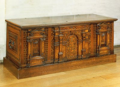 Marquetry Nonsuch sandık (ahşap) by English School