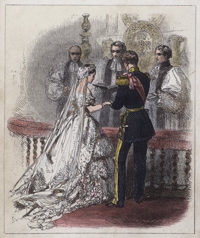 Kraliyet Prensesinin Evliliği (renkli gravür) by English School