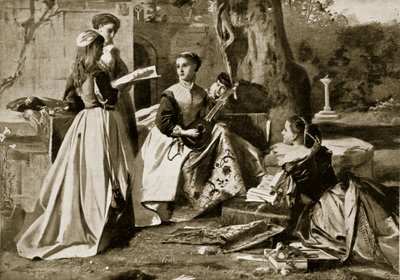 Mary Queen of Scots bir manastır bahçesinde, Hutchinsons Story of the British Nation