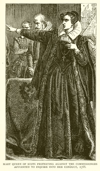 İskoç Kraliçesi Mary, Davranışını Sormak İçin Atanan Komiserleri protesto ediyor, 1568 by English School