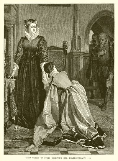 İskoç Kraliçesi Mary, Ölüm Emrini alırken, 1557 by English School