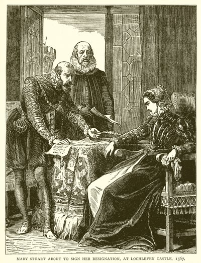 Mary Stuart, İstifasını İmzalamak hakkında, Lochleven Kalesi