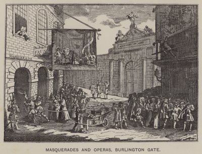 Maskeli Balolar ve Operalar, Burlington Kapısı (gravür) by English School