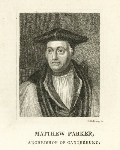 Matthew Parker, Canterbury Başpiskoposu (gravür) by English School