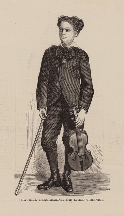 Maurice Dengremont, Çocuk Kemancı (gravür) by English School