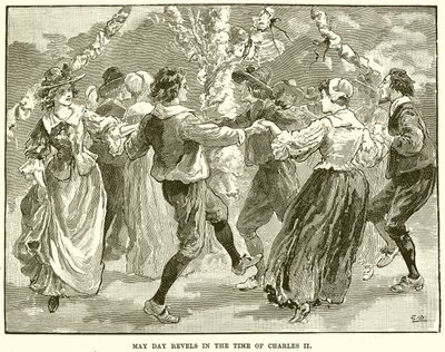Charles II Zamanında Mayıs Günü Revels by English School