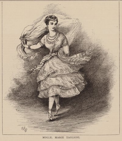 Mdlle Marie Taglioni (gravür) by English School