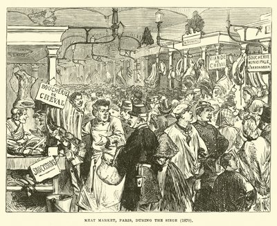 Et pazarı, Paris, kuşatma sırasında, 1870 by English School