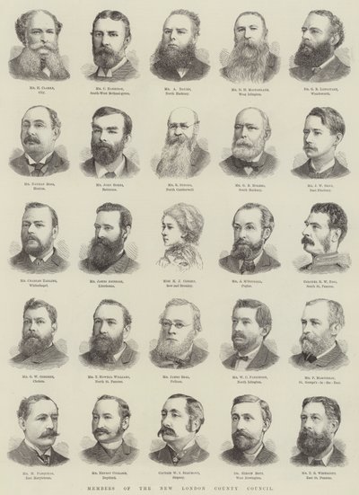 New London County Council üyeleri (gravür) by English School