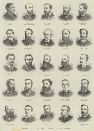 New London County Council üyeleri (gravür) by English School