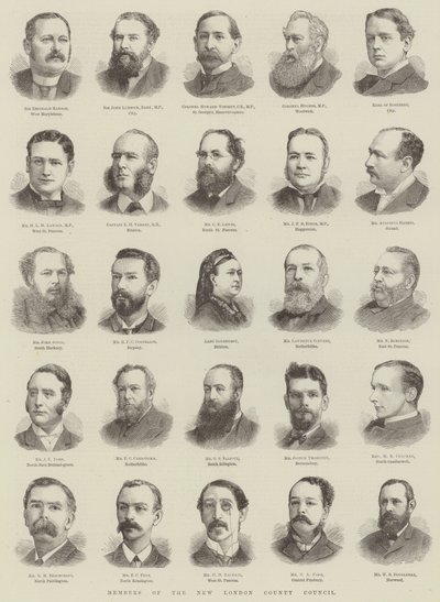 New London County Council üyeleri (gravür) by English School