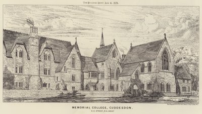 Memorial College, Cuddesdon (gravür) by English School