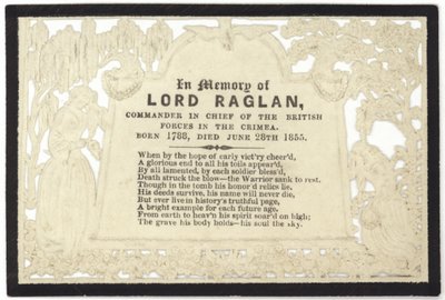 Lord Raglan anısına hatıra kartı by English School