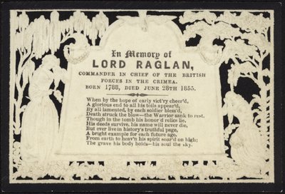 Lord Raglan anısına hatıra kartı by English School