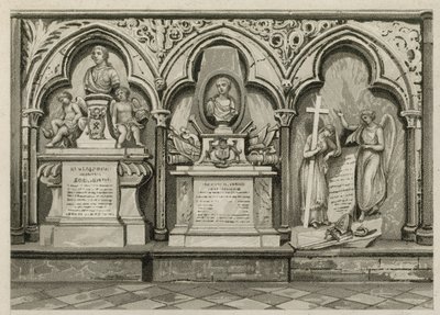 Westminster Abbey, Londra'daki anıtlar ve heykeller by English School