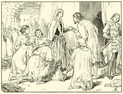 Men of Calais (kağıt üzerine mürekkep) by English School