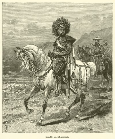 Habeş kralı Menelik (gravür) by English School