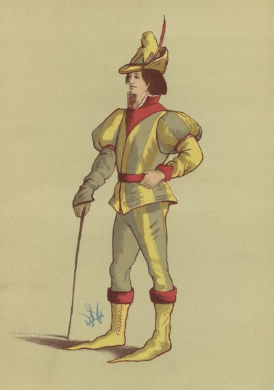 Edward IV dönemine ait erkek kıyafetleri by English School