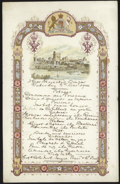Kraliyet Öğle Yemeği için Menü by English School